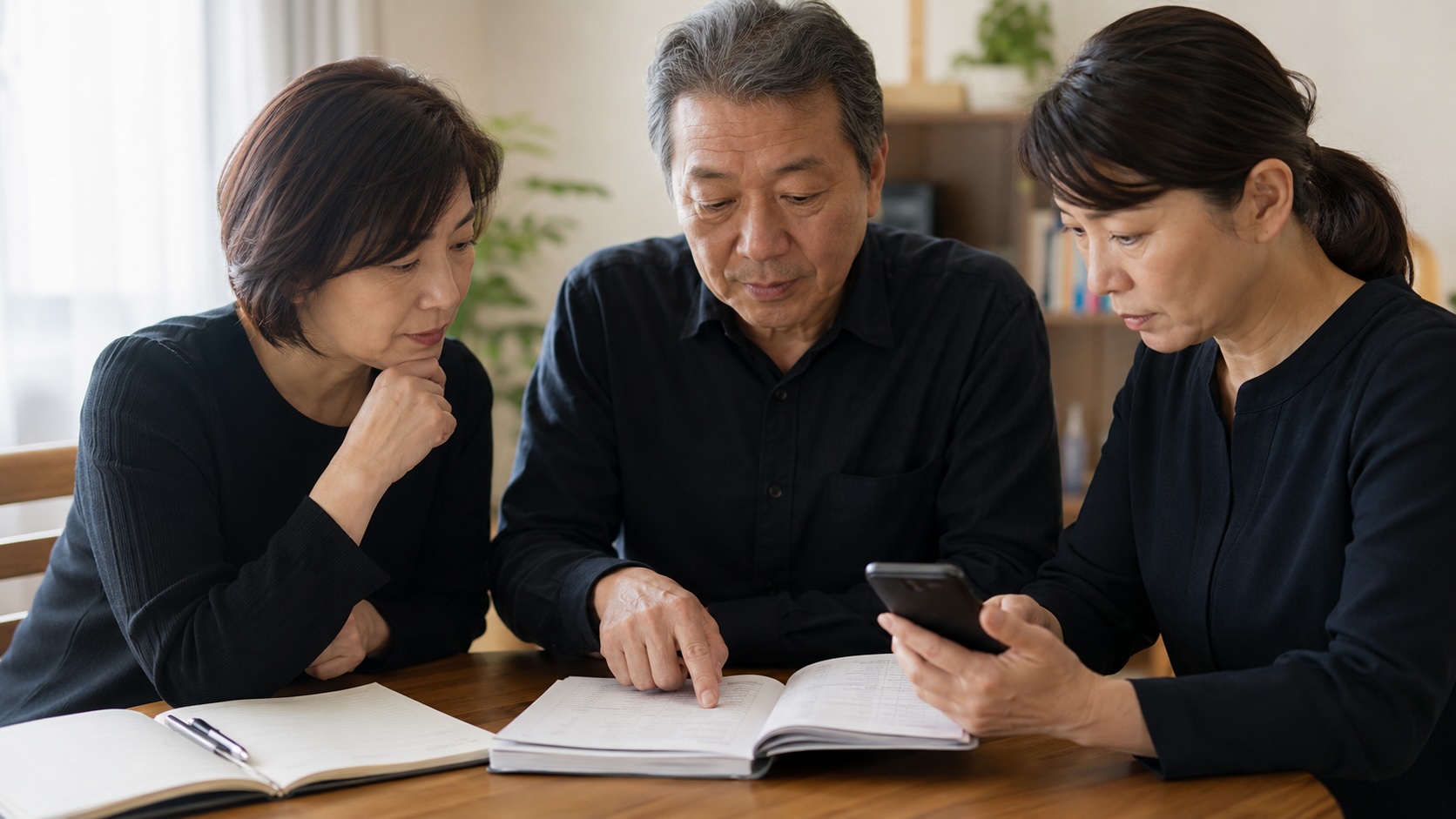 家族葬で連絡する相手を相談する遺族