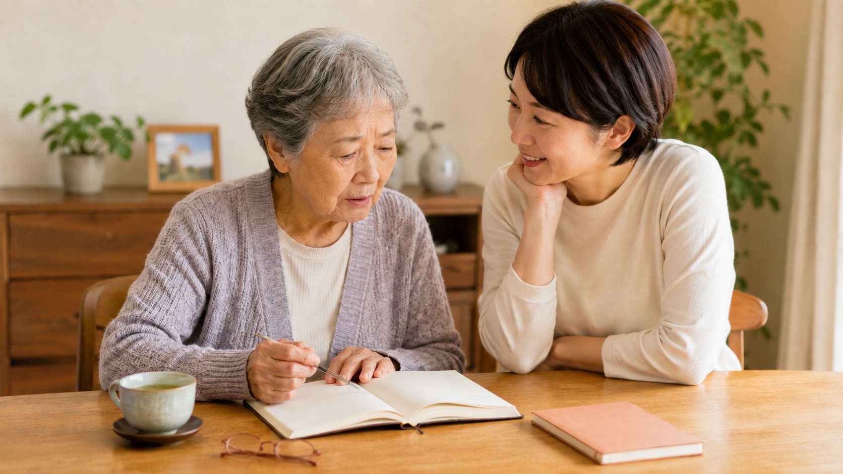 嫌がる親にお願いしてエンディングノートを書いてもらう娘