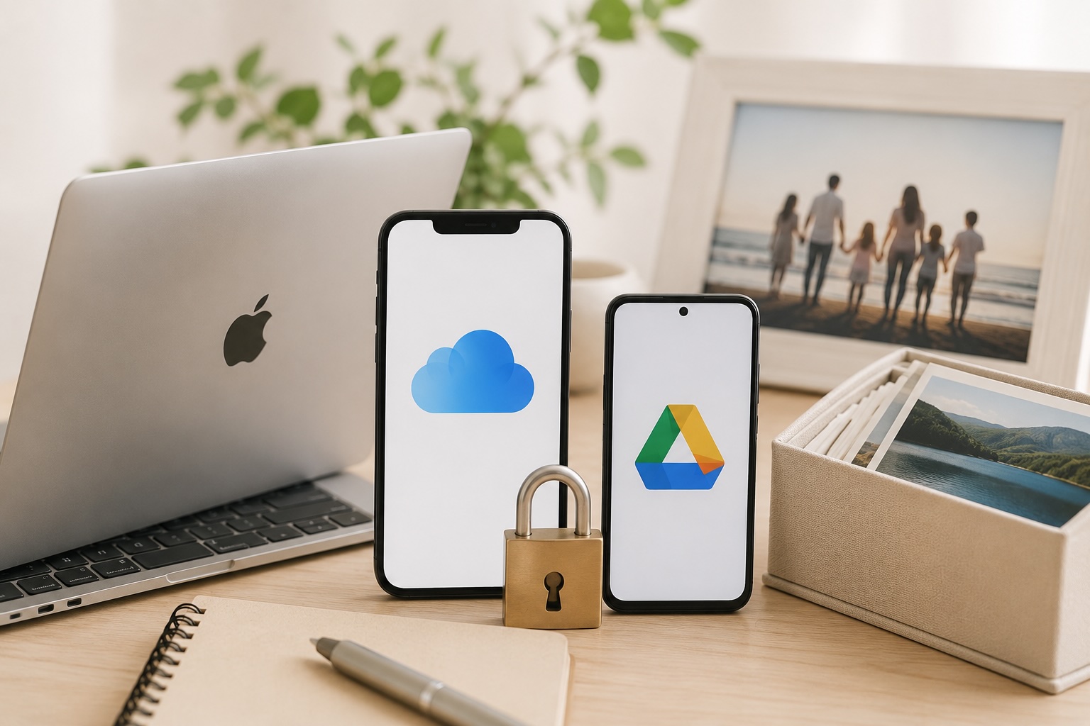 AppleとGoogleに保存した写真やデータの引き継ぎをするスマートフォンとパソコン